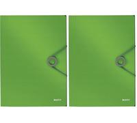 LEITZ Solid Chemise étirable d'angle, PP, pour env. 150 feuilles, A4, vert clair, 45631050 (Lot de 2)