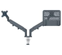 Leitz Bras pour écran et ordinateur portable Ergo 65380089 – Jusqu'à 32" et portable 17" – Gris
