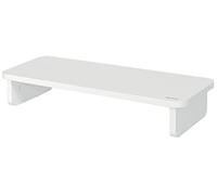 Leitz - Support pour Moniteur PC/Ordinateur Portable, Ergonomique, Rehausseur pour Écrans jusqu'à 24" / 20 kg, Rangement pour Clavier 470 mm, Gamme Ergo, Blanc, 64340001