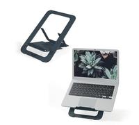 LEITZ - Support pour Ordinateur Portable 10" à 17" avec Hauteur & Angle Réglables et 5 Pré-réglages, Format Compact, 63% Plastique Recyclé & 100% Recyclable, Gamme Ergo, Coloris Gris Foncé 63460089