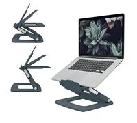 LEITZ - Support pour Ordinateur Portable 13" à 15" avec Hauteur & Angle Réglables et 6 Pré-réglages, Format Compact, 80% Plastique Recyclé & 100% Recyclable, Gamme Ergo, Coloris gris (64240089)
