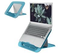 LEITZ - Support pour Ordinateur Portable 13" à 17" avec Hauteur & Angle Réglables et 5 Pré-réglages, Format Compact, 80% Plastique Recyclé & 100% Recyclable, Gamme Ergo Cosy Bleu, 64260061