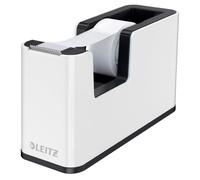 Leitz Tape Dispenser, Heavy Base with Tape, Wow Range, Pearl White/Black Black W