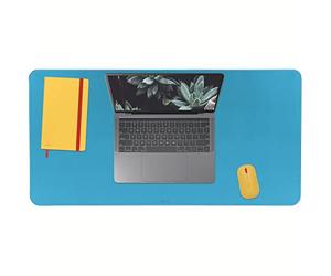 Leitz - Tapis de Bureau Antidérapant, 80 x 40 cm, pour PC / Ordinateurs Portables / Écrans / Clavier / Souris, Gamme Cosy, Bleu, 52680061