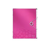 Leitz ordnungsmappe wow, din a4, pp, 12 fcher,pink-metallic laminierte oberflche, oberflchenstruktur mit 3d-prgung, 3 schutz G