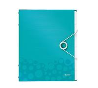 Leitz Trieur A4 WOW, 200 feuilles, index 6 onglets, élastique, menthe métallisé