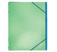 Leitz Trieur A4 avec 6 compartiments, Contient jusqu'à 200 Feuilles, Index Intégré à 6 Onglets, Fermeture Élastique, Vert, Urban Chic, 39 490 050