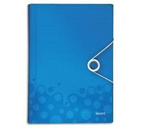 Leitz Trieur Ménager Wow En Polypropylène. 5 Compartiments, Fermeture Par Élastique. Coloris Bleu.