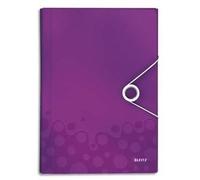 Leitz Trieur Ménager Wow En Polypropylène. 5 Compartiments, Fermeture Par Élastique. Coloris Violet.