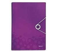 Leitz Trieur Ménager Wow En Polypropylène. 5 Compartiments, Fermeture Par Élastique. Coloris Violet.