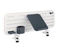 LEITZ Ergo - Panneau Perforé Mural, Organiseur brochable pour Bureau 35mm Max avec Support PC / Porte-Smartphone / Porte-Crayon / Crochet pour Casque, 80 x 25 cm, Gamme Ergo, Coloris Blanc, 65490000
