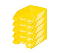 Leitz WOW 52263016 Lot de 5 corbeilles à courrier Jaune