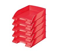 Leitz Wow 52263023 Lot de 5 corbeilles à courrier A4 Rouge
