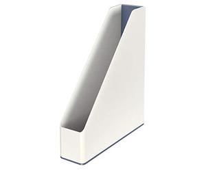 Leitz WOW 53621001 Duo Colour Lot de 4 porte-revues A4 Bicolore Blanc/gris
