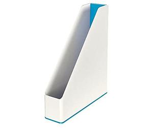 Leitz WOW 53621036 Duo Colour Lot de 4 range-revues Format A4 Bicolore Blanc/Bleu