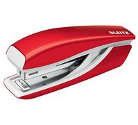 Leitz Wow 55281026 Mini agrafeuse métallique Rouge métallisé Capacité 10 feuilles Corps ergonomique en métal Comprend 1000 agrafes