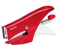 Leitz WOW - Agrafeuse de Bureau, Capacité 15 Feuilles, Design Ergonomique, Lot d'Agrafes N°10 Inclus, Coloris Rouge (55311026)