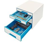 Leitz Wow Bloc de classement 4 Tiroirs Bleu