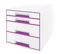 Leitz Wow Bloc de classement 4 Tiroirs Violet 52132062