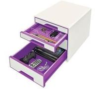 Leitz Wow Bloc de classement 4 Tiroirs Violet 52132062