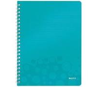 Leitz Cahier à spirales Wow A4 – 5x5 quadrillé – 160 pages – Couverture PP menthe métallisée