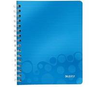Leitz wow cahier 160 pages à spirale quadrillé 5x5 (petits carreaux) a5 (17x22 cm) bleu métallisé 46410036 Bleu G