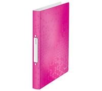 Leitz Wow Classeur 2 Anneaux Ronds 25 mm - Rose Métallisé