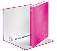 LEITZ Classeur à anneaux WOW, DIN A4, carton rigide, rose