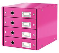 Leitz Bloc de classement Wow Click & Store 60490023 - 4 tiroirs A4 - Rose