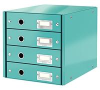 Leitz Wow Click & Store 60490051 Bloc de Classement à 4 Tiroirs A4 Menthe