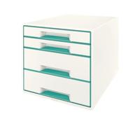 Leitz Wow Cube Module De Classement De Bureau Plastique Métallique Et Turquoise