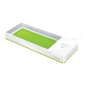 Leitz Plumier avec Chargeur à Induction Qi Sans Fil pour Smartphone, WOW, Blanc/Vert, 53651054