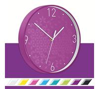 Leitz WOW Horloge Murale Quartz, Idéale pour le Bureau, la Cuisine, le Salon et la Salle de Bains, 29 cm - Violette