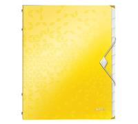 Leitz Trieur A4 WOW 46340016 – Polypropylène, 12 onglets, contient jusqu'à 200 feuilles, jaune