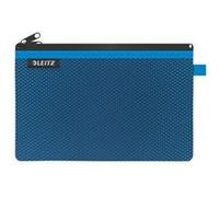 Leitz WOW Trousse à crayons Zippée en Nylon, Lavable, Idéale pour le Rangement, Grand (23x15cm) - Bleu