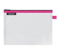 Leitz WOW Trousse de Voyage, Résistante à l'Eau, Transparente, Idéale pour une Organisation et un Rangement Visuels, Moyenne (A5) - Rose