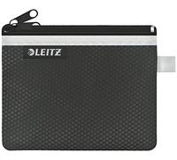 Leitz WOW Trousse à crayons Zippée en Nylon, Lavable, Type Portefeuille, Petit (14x10,5cm) - Noir