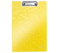 Leitz41990016 A4 Clipfolder with Cover, Lightweight Polyfoam, WOW Range, Yellow