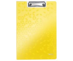Leitz41990016 A4 Clipfolder with Cover, Lightweight Polyfoam, WOW Range, Yellow