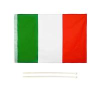 LEIVESTE - Drapeau Italie, résistant aux intempéries avec passant pour la tige drapeau italien, 90 x 150 cm, tricolore 2 colliers en cadeau (90 x 150 cm)