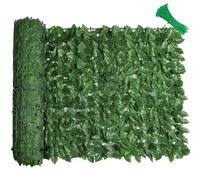 LEIVESTE - Fausse haie artificielle pour clôture extérieure, housse de balcon pour garde-corps, maille brise-vue avec feuilles synthétiques, ultra couvrantes, avec 40 colliers verts offerts (Lauro, 1