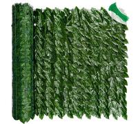 LEIVESTE Fausse haie pour clôture, clôture de jardin extérieur, brise-vue de balcon, couverture de garde-corps de balcon, filet à feuilles fausses 40 colliers verts offerts (Lauro, 1 x 9 m)