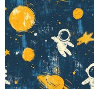 LeIxIaO Papier Peint Astronaute De Dessin Animé Épaissir Mat Auto Adhésif 44x600 cm Kawaii Ciel étoilé Comptoir Contact Papier Stickers Muraux pour Bains Salon Chambre Meubles Autocollants Amovible