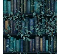 LeIxIaO Papier Peint Bibliothèque Rétro Épaissir Mat Auto Adhésif 44x200 cm Littérature Et Art Comptoir Contact Papier Stickers Muraux pour Bains Salon Chambre Meubles Autocollants Amovible