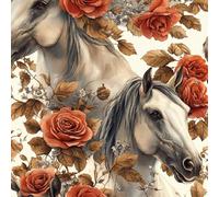 LeIxIaO Papier Peint Cheval Rétro Épaissir Mat Auto Adhésif 44x500 cm Fleur Comptoir Contact Papier Stickers Muraux pour Bains Salon Chambre Meubles Autocollants Amovible