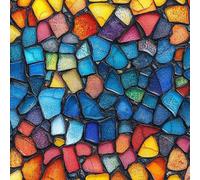 LeIxIaO Papier Peint Mosaïque De Couleurs Épaissir Mat Auto Adhésif 44x1000 cm Art Comptoir Contact Papier Stickers Muraux pour Bains Salon Chambre Meubles Autocollants Amovible