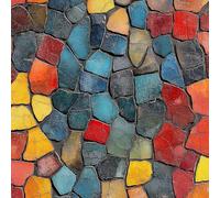 LeIxIaO Papier Peint Pierres Colorées Épaissir Mat Auto Adhésif 44x200 cm Mosaïque Irrégulière Comptoir Contact Papier Stickers Muraux pour Bains Salon Chambre Meubles Autocollants Amovible