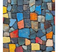 LeIxIaO Papier Peint Pierres Colorées Épaissir Mat Auto Adhésif 44x600 cm Mosaïque Irrégulière Comptoir Contact Papier Stickers Muraux pour Bains Salon Chambre Meubles Autocollants Amovible