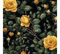 LeIxIaO Papier Peint Roses Jaunes Épaissir Mat Auto Adhésif 44x600 cm Rétro Comptoir Contact Papier Stickers Muraux pour Bains Salon Chambre Meubles Autocollants Amovible