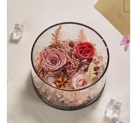 LEIYTFE Cadeau De Roses Stabilisées pour Femme, Maman, Petite Amie Ou Épouse, Fleurs Naturelles pour La Saint-Valentin, Un Anniversaire, La Fête des Mères, Cadeaux Romantiques(Rosso)